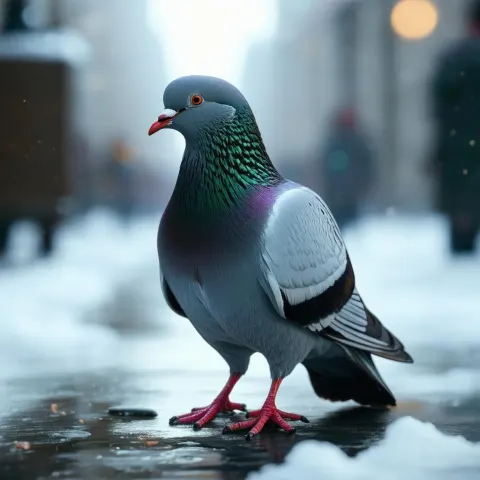 Luxury Pigeon in Insanely Detailed Cinematic Bokeh