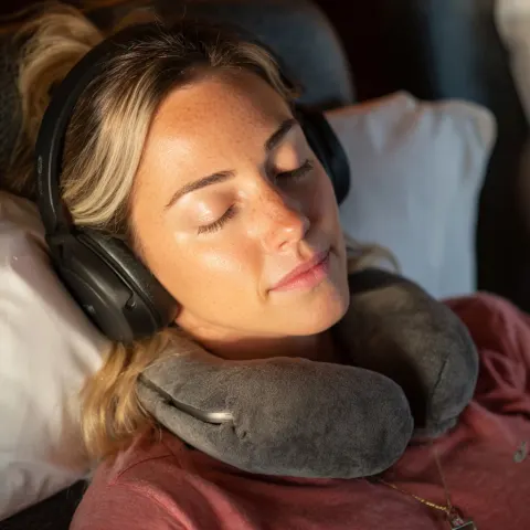 Using the travel pillow exactly as shown in the reference image
