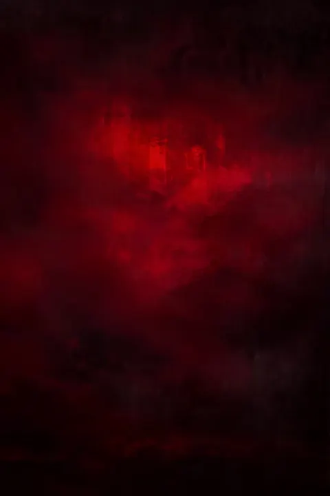 Minimal red and black background, pure black dominant tone, very soft dark crimson haze