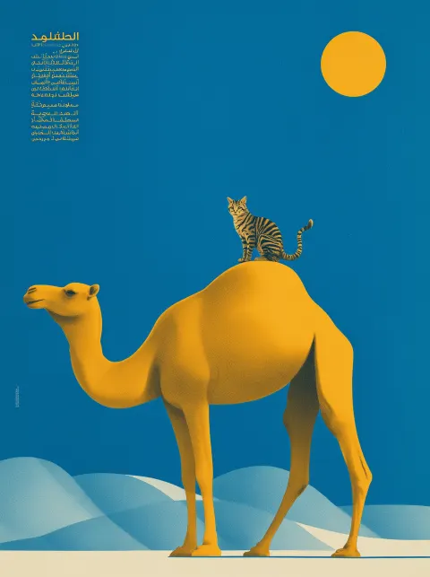 A poster of the arabic festival unfolding in the style of memphis