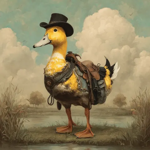 A horse size duck no hat and more duck like