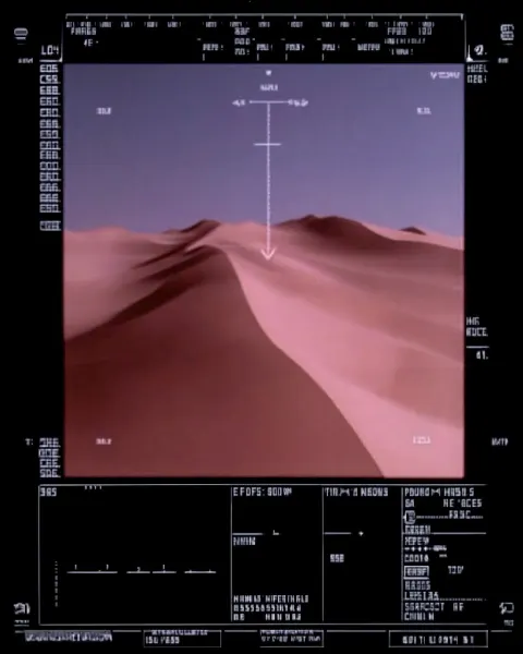 Flight control HUD interface on liminal dunes