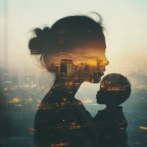 Double Exposure Woman Silhouette 2