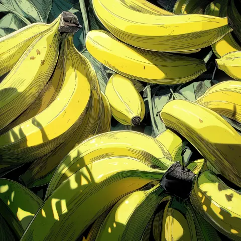 Yellow bananas in manga art