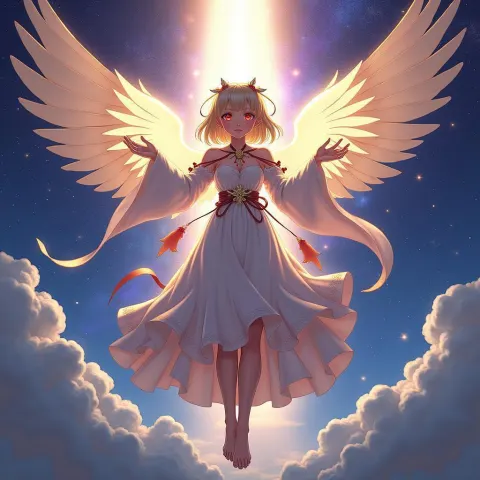 Celestial Waifu Descending in Cel Shaded Glory