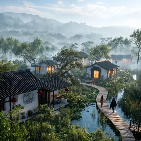 A traditional Chinese medicinal herb garden, devoid of rivers and streams