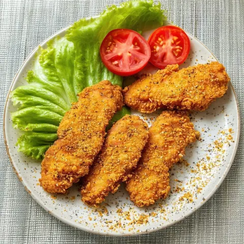 Golden Crispy Chicken Fingers in Rich Detail