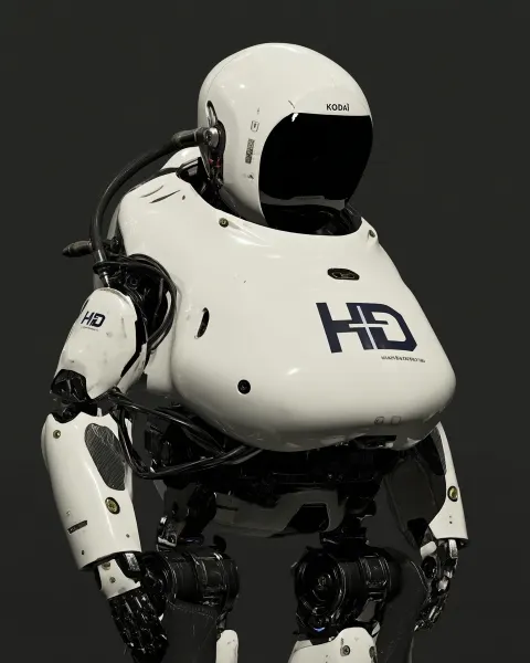 Kodak Portra 400. HQ frontal portrait of an android robot boy that looks no more than 10 years old