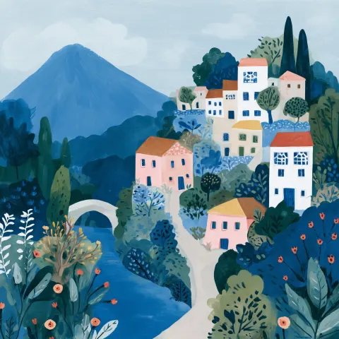 Italy countryisde illustration