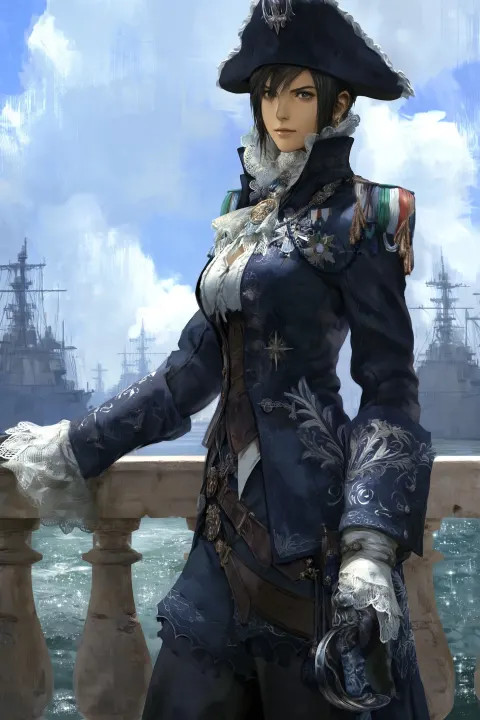 In the style of semi-realistic magali villeneuve CGI Final Fantasy-style character portrait of a fem