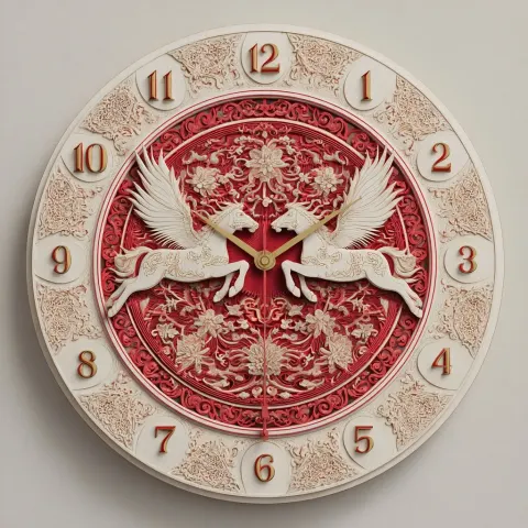 The design of the clock is based on traditional chinese paper-cut art