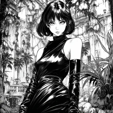 High fashion black and white manga