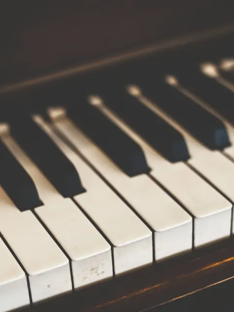 Silent piano close up