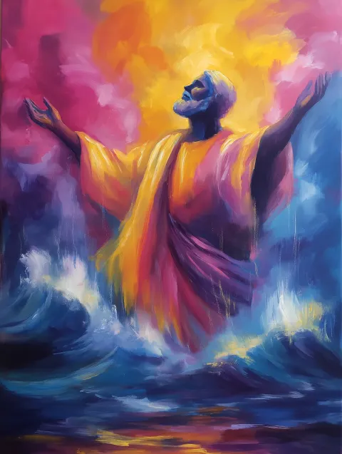Moses parting the sea