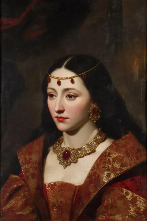 A full-body length portrait in the style of an old oil painting