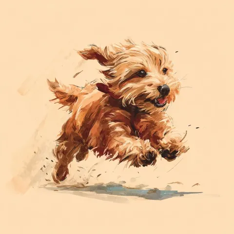 A running sweet dog