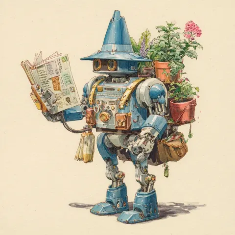 Robot botanist, by Richard scarry