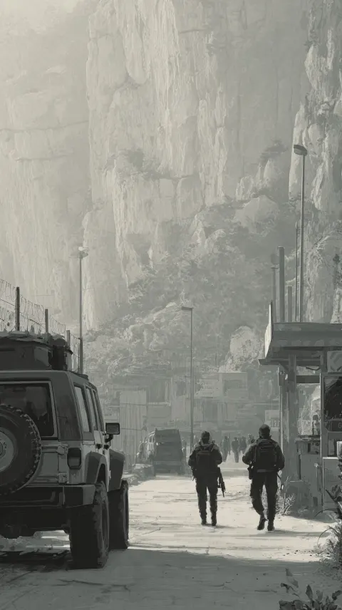Ceuta border patrol scene