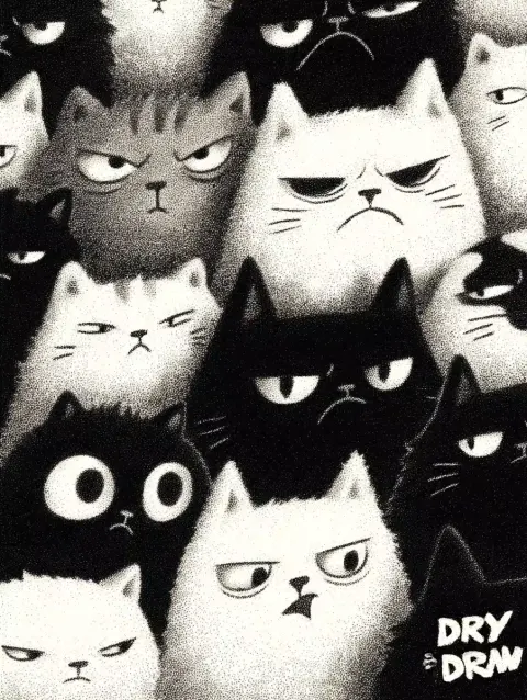 Angry Cats In Hoodies 2