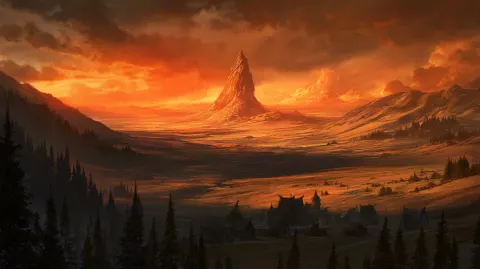 An impossibly beautiful and endlessly vast fantasy landscape