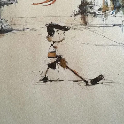 A 1960’s cartoon hockey player drawn in upa style, simple lines no shading.