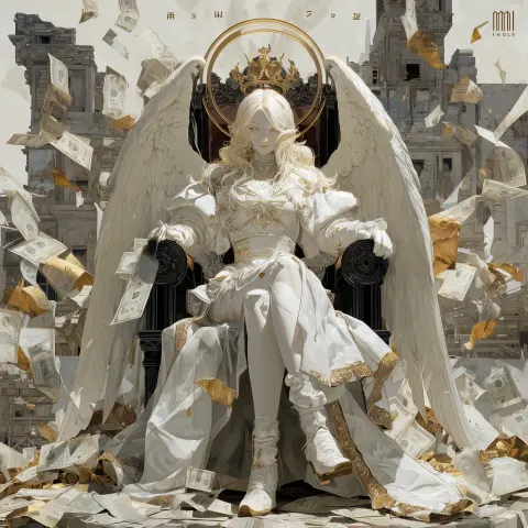 A beautiful and highly detailed illustration with the front view on the ruler of money and wealth. I