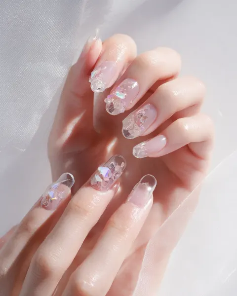 Colorless Thick Glass Resin Nail Art