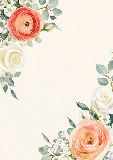 Elegant rehearsal dinner invitation background with a soft romantic garden party aesthetic