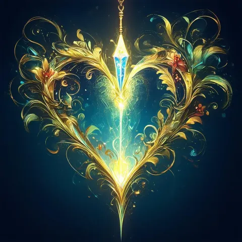 Romanka Emblem With Needle and Glowing Heart