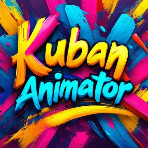 Kuban Animator Logo in Bold Gouache Strokes