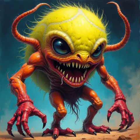 Tennis Ball Monster Alien in Magic Colors