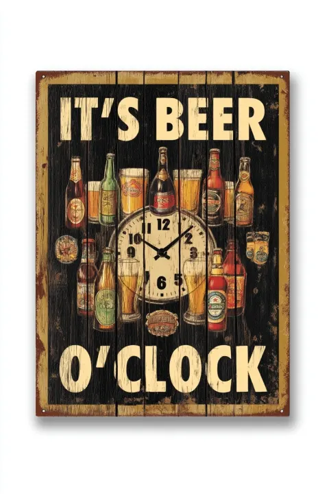 This is a rectangular retro tin sign with a 2D flat print finish