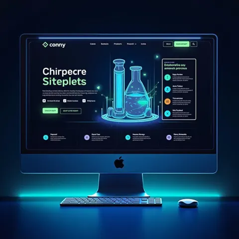Neon Factory Website in Blue and Green