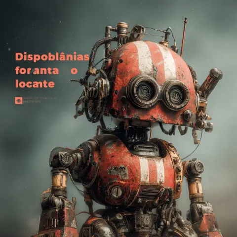 Crie a imagem de máquinas e equipamentos e adicione o texto "Disponível para locação"
