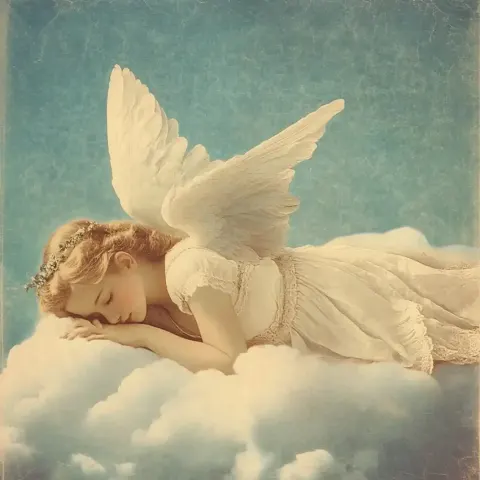 Vintage Angel On Cloud