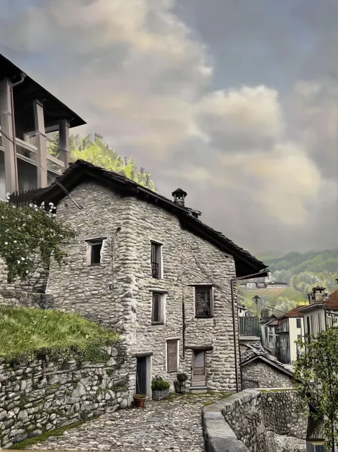 Realistic Stone house in Italian village near Turin