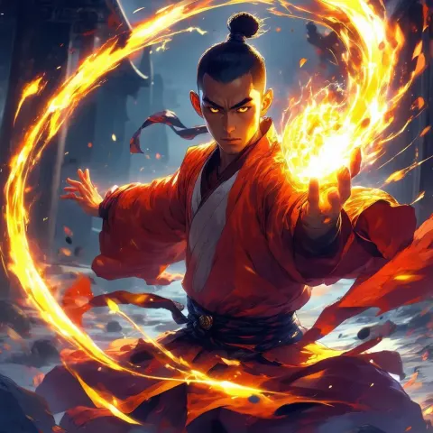 Superhuman Monk Radiating Manga Energy Aura