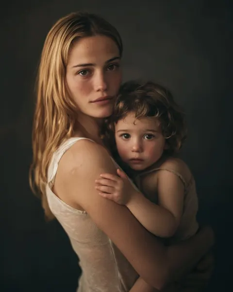 A blonde haired Turkish mother in her early 30s, modern and warm