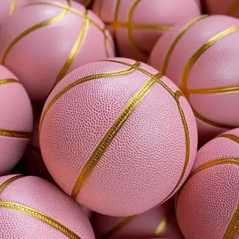 Pink And Gold Basketballs