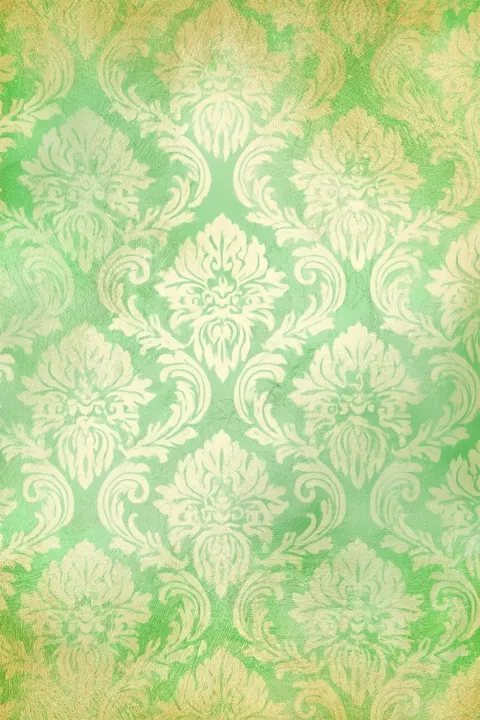 Sage green vintage paper texture, french royal garden style, soft damask pattern