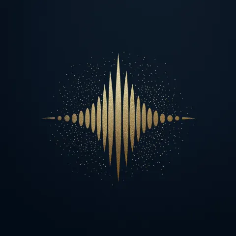 A minimalist luxury logo symbol, like a voice that echoes, a wave that reverberates