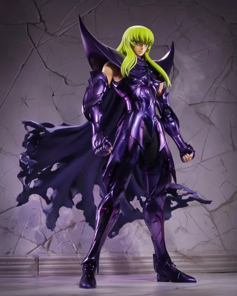 A highly detailed collectible statue of Shion of Aries from Saint Seiya