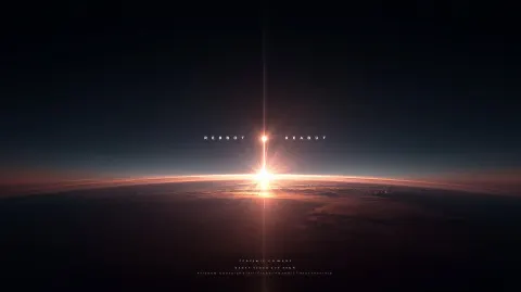 A minimalist and poetic final shot. Total deep space darkness, Contracting to a single