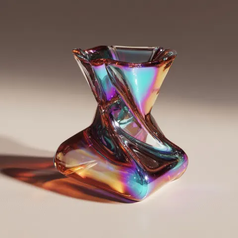 Extreme distortion V60 dripper, surreal warped structure, melted and twisted form