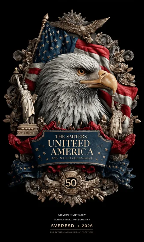 Create a highly detailed 3D embossed patriotic design for a tumbler wrap. Main elements: - A realist