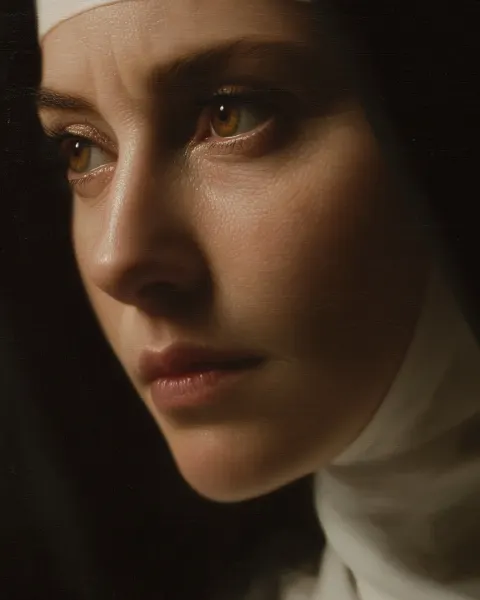 Extreme tight close-up on the face, hyperrealistic classical oil painting portrait