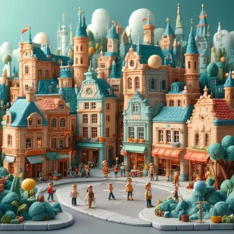 Claymation Elblag Glowing at Golden Hour