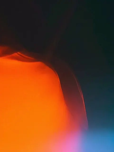 An artistic shot of flares, with dramatic orange and blue lighting gradient, no character