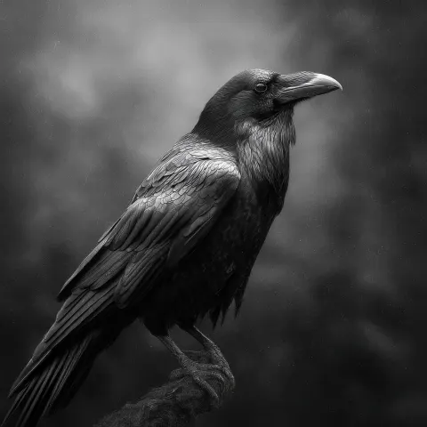 Grunge dark moody realistic raven mist