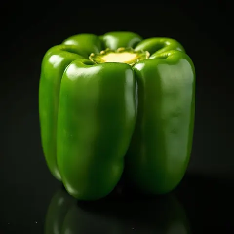 Green Pepper Slices Under Dramatic Cinematic Light